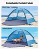 VEVOR Beach Tent Sun Shelter for 4 Person, UPF 50+ Protection, Portable Sun Shade Canopy with Carrying Bag & Sand Pockets