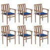 Day and Night - Day and Night Stackable Garden Chairs 6 Units Solid Teak Wood with Cushions