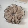 1pc Fashion Korean Retro Folded Chiffon Oversize Scrunchies Women Sweet Temperament Trendy Exaggerated Hair Band Hair Decoration