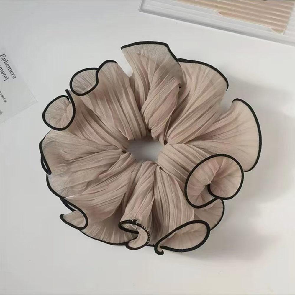 1pc Fashion Korean Retro Folded Chiffon Oversize Scrunchies Women Sweet Temperament Trendy Exaggerated Hair Band Hair Decoration
