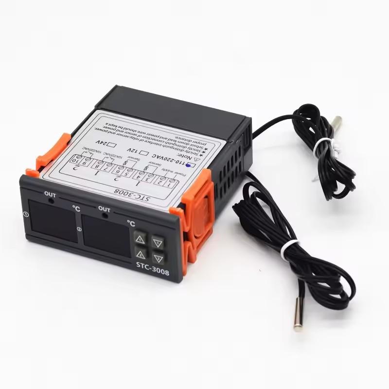 STC-3008 Dual Digital Thermostat Temperature Controller with NTC Probe