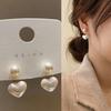 LATS New Fashion Contracted Heart Pearl Fine Earrings Joker Sweet Elegant Temperament Women Drop Earring Fashion Jewelry
