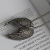Retro Angel Wing Pendant Necklace Stainless Steel Hip Hop Punk Style Silver Color Birthday Party Gift For Men Women Neck Jewelry