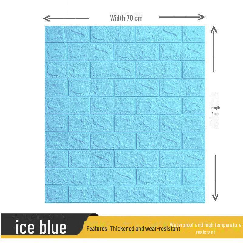 3D Waterproof Foam Brick Wall Sticker: Moisture-Proof, Self-Adhesive, Warm, and Decorative for Bedroom Walls.