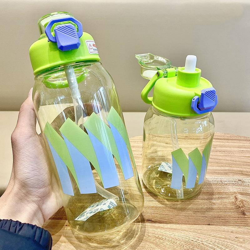 Plastic Cup, Outdoor Sports Portable Handle, Straw Cup, High Temperature Resistant, Large Capacity Water Cup