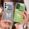 Gradient Diamond Butterfly For Samsung Galaxy Note 8 9 10 PRO 20 Ultra A01 02 03 Core 04E 4G 12 13 5G Tempering Glass Phone Case