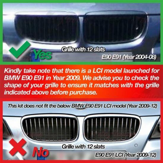 New Front Grille Grill Cover Strips Clip Fit For BMW 3 Series E90 Accessories