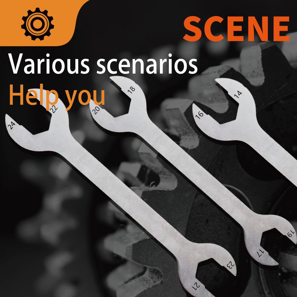 Combination Wrench Set, Double Ended Thin Wrench, Industrial Grade Open End Ring Spanner Hand Tool