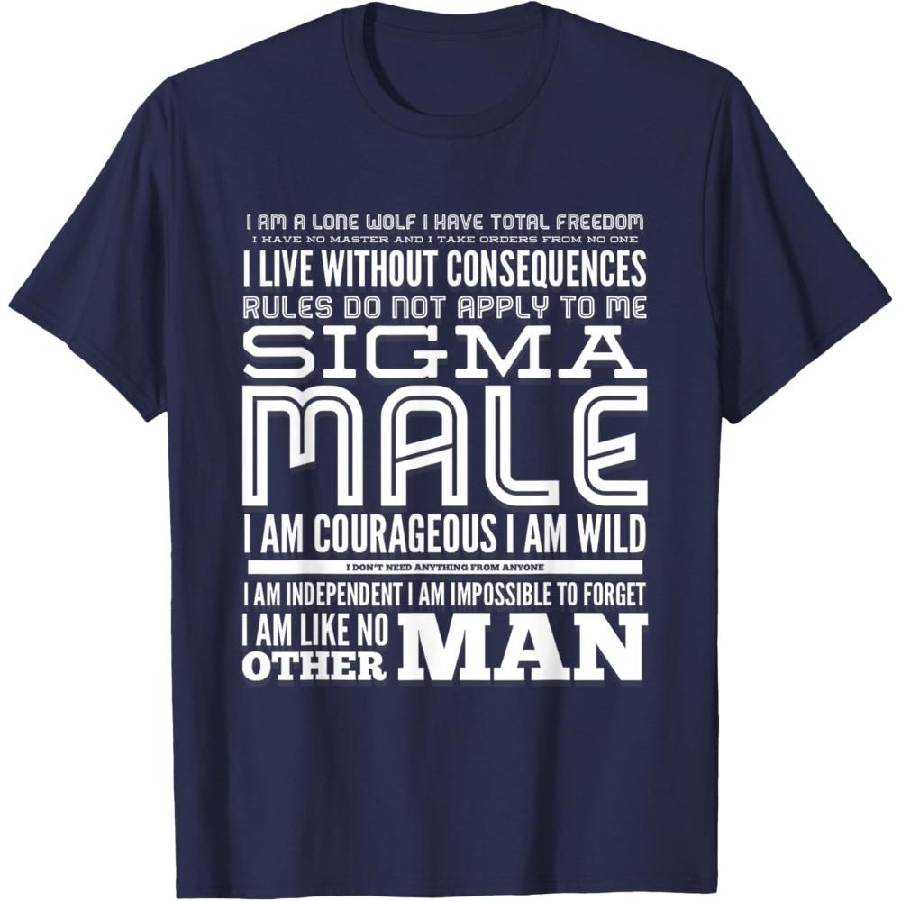Sigma Male TShirt Creative Quotation Design Tshirt Men Crewneck Cotton Short Sleeve Summer Casual Daily Life Cotton Tee Tops