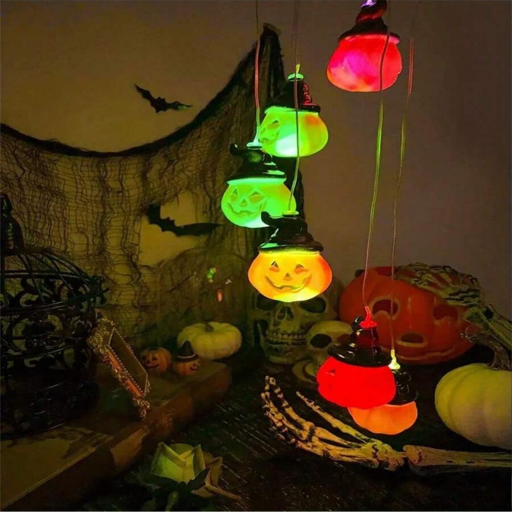 Halloween Solar Pumpkin Wind Chime: Seven-Color Changing Garden Light Decor