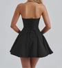 2024 Autumn/Winter Tube Top Bow Skirt - Sweet Style Solid Color Dress
