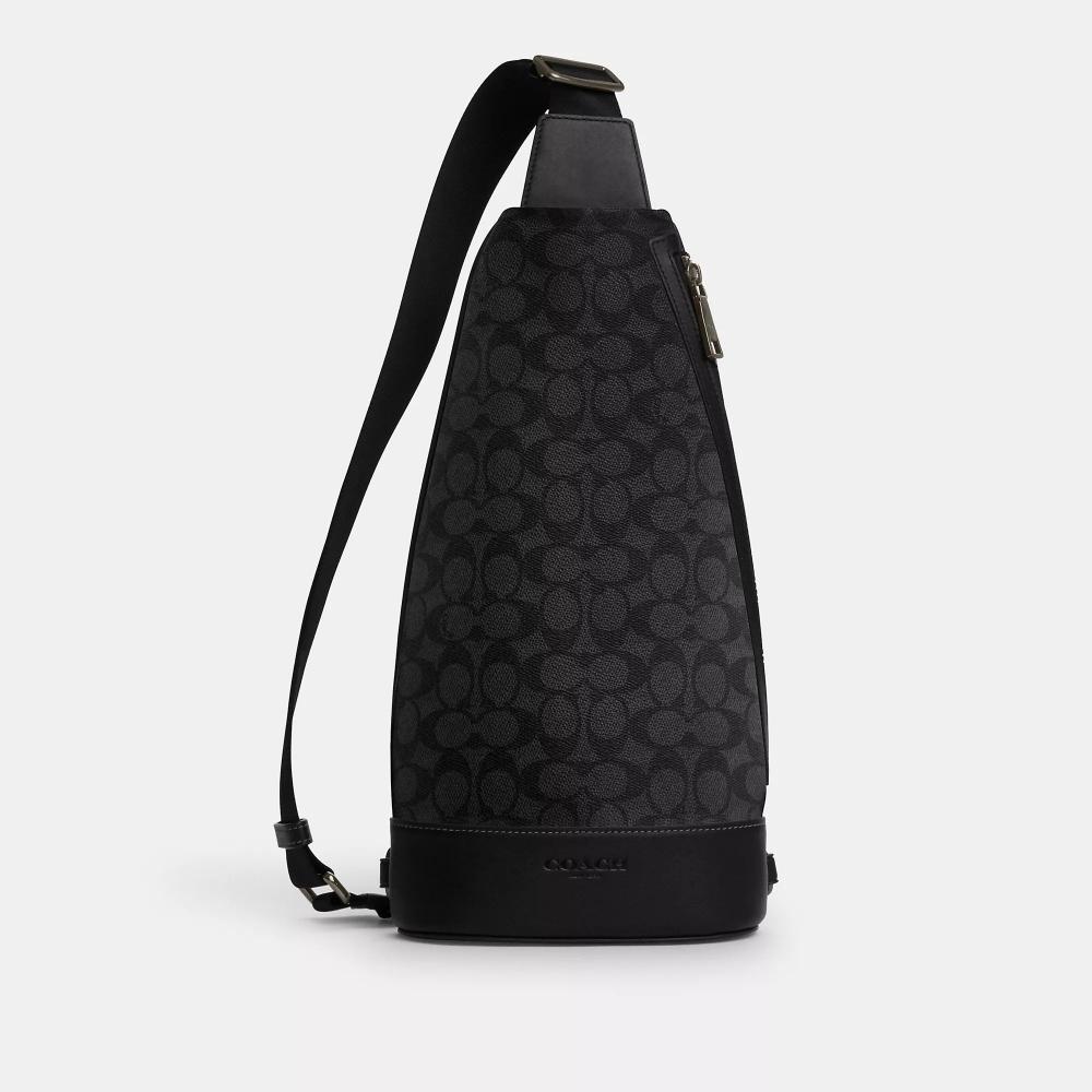 

Coach Рюкзак Dominic SLING у фірмовому Canvas Gunmetal Charcoal Black One Size