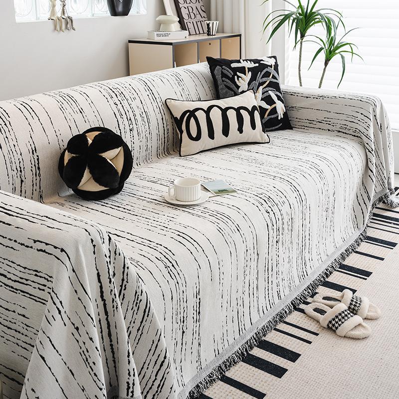 Chenille Sofa Handtuch Vier Jahreszeiten All-Inclusive Sofaüberwurf Staubschutz Wohnzimmer Gerade Reihe Sofa Einteiliger Überwurfstoff