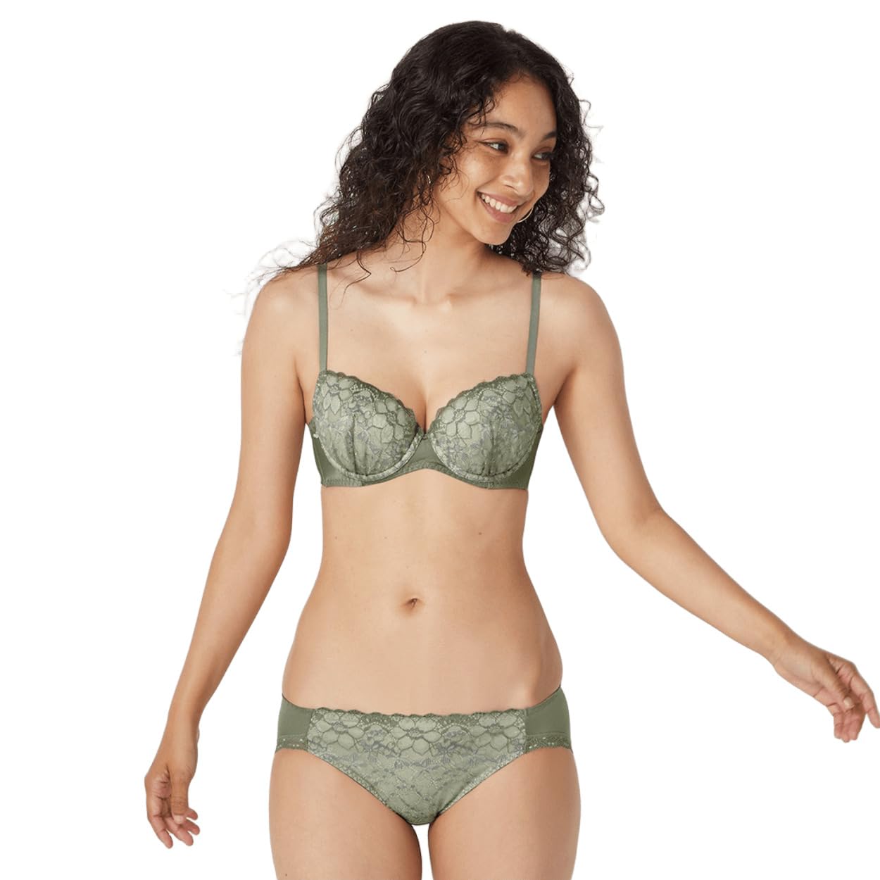 

AMOSTYLE Dream Bra Легкий бюстгальтер Трусики Dream Daylily M010 Размер C65M & Комплект, (мох зеленый),