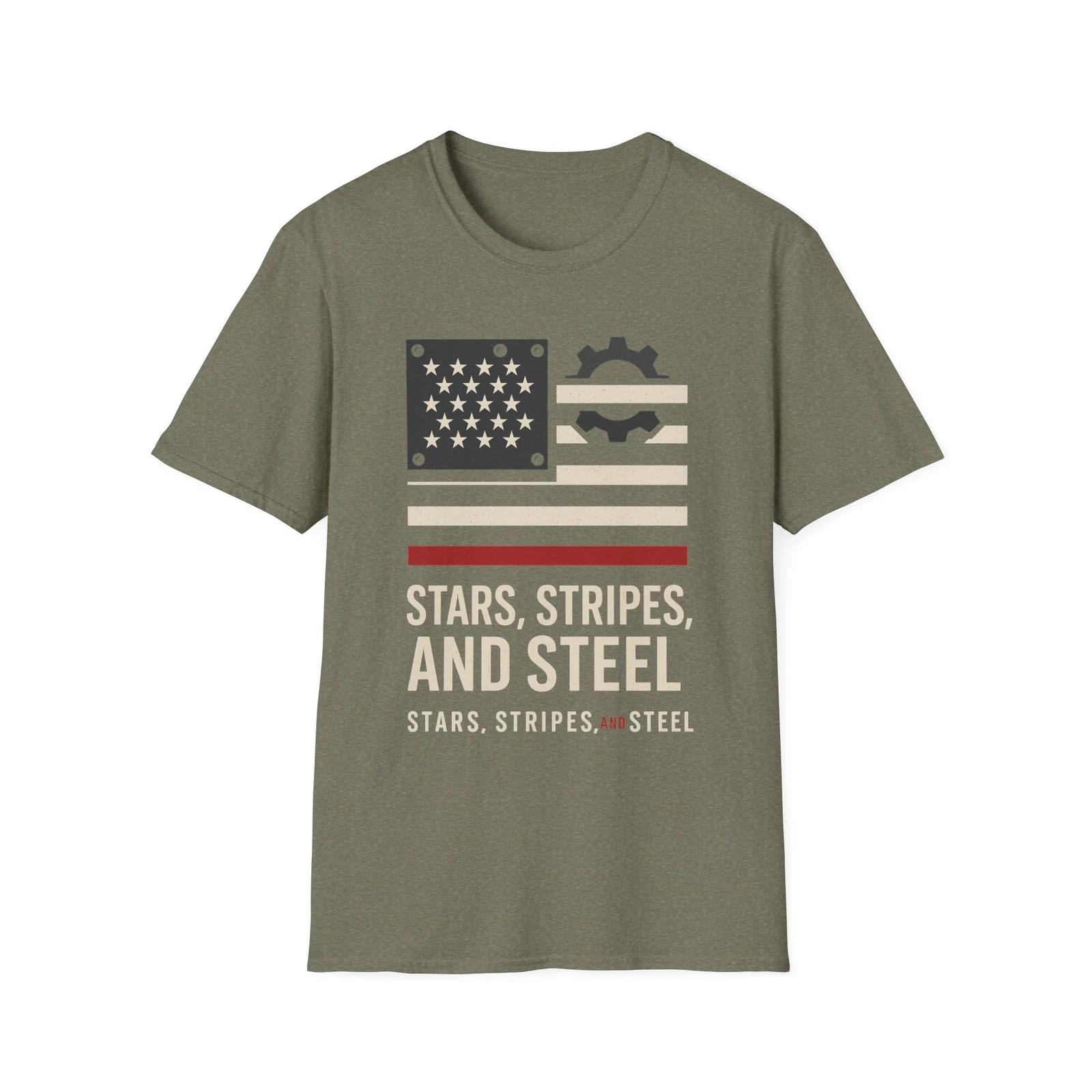 

Stars, Stripes, and Steel T shirt, Patriotic Tee, USA Apparel, USA Apparel 3XL