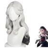 Meng Qian Identity V Parent Long Night Black & White Cosplay Wig, Simulated Scalp, Curly Long Hair