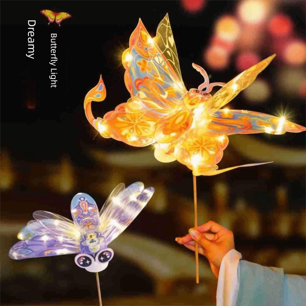 New Cartoon Wing Lantern Unfinished Portable Traditional Craft Lantern Material Package LED Lantern Mid-Autumn Festival