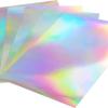 20X A4 Size Sheets Waterproof PVC Sticker Adhesive Craft Decal Rainbow Glitter Removable for Home Decoration