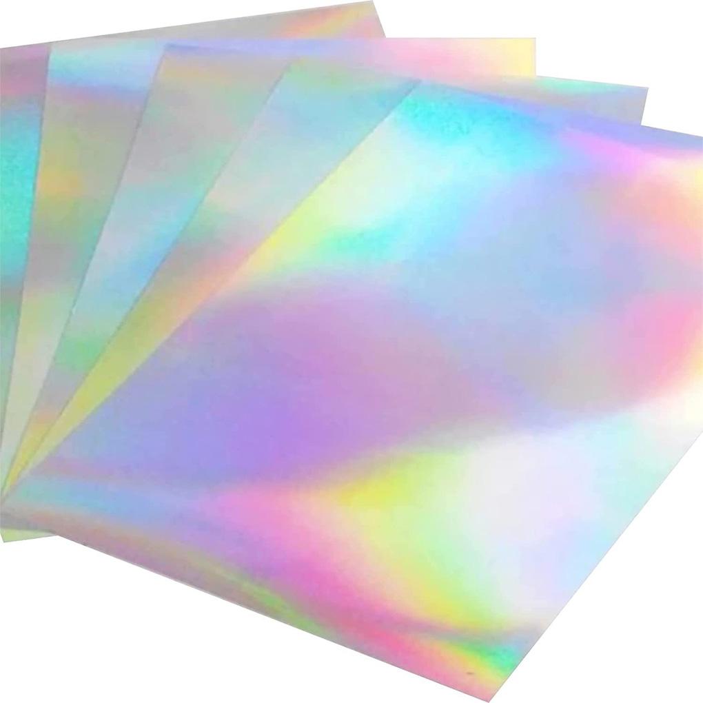 20X A4 Size Sheets Waterproof PVC Sticker Adhesive Craft Decal Rainbow Glitter Removable for Home Decoration