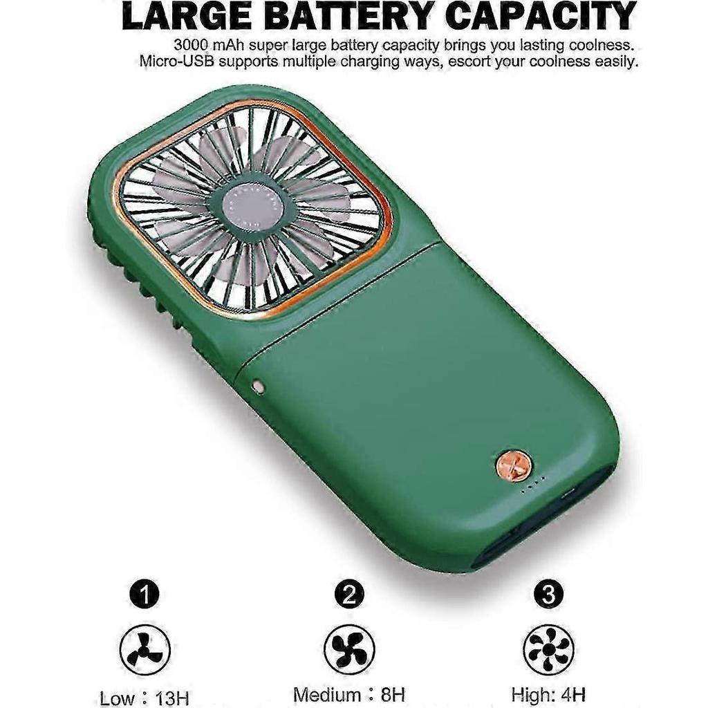 Upgrade Handheld Fan, Small Personal Fan with 3 Speeds Neck Rechargeable Portable Fan SZRH