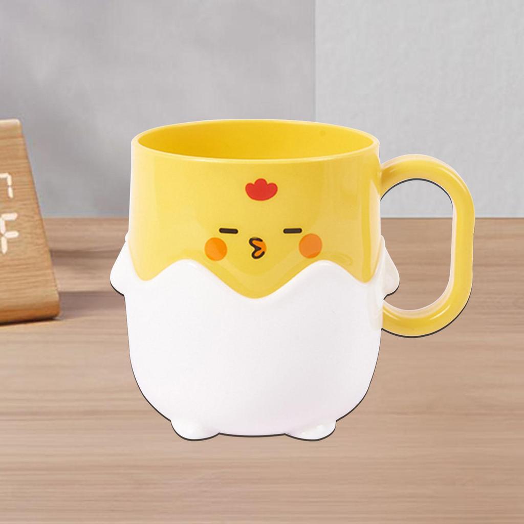 Cartoon Chicken Toothbrush Cup Creative Comfortable Handle Anti Drop Washing Cup for Child Boys Girls Kids Teens Traveling