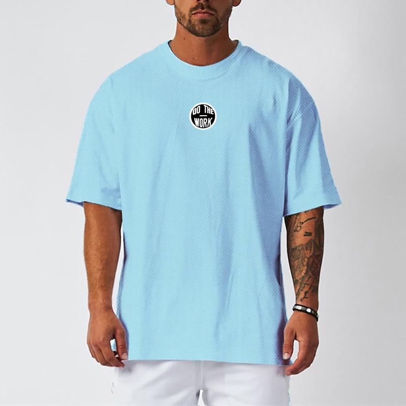 Fă Treaba Vară Nou Brand Larg Oversized Larg Bărbați Streetwear Hip Hop Fitness Culturism Plasă Sală de Gimnastică Sprots Antrenament Tricou