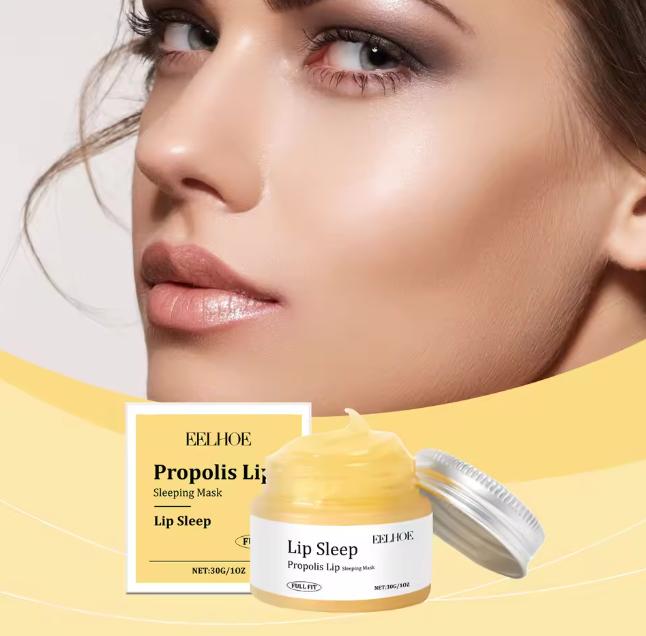 Propolis Sleep Lip Mask for Night Repair, Moisturizing, Diminishing Lip Lines, Removing Dead Skin, and Moisturizing