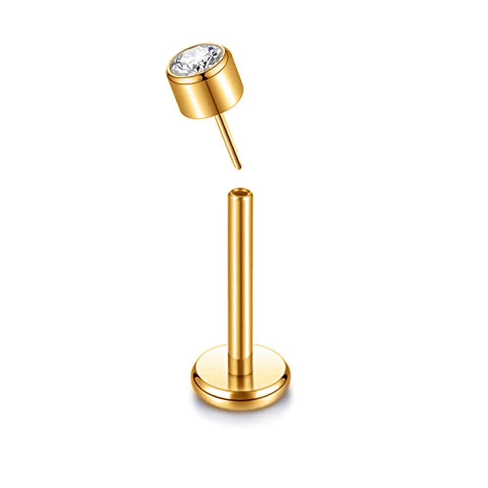 G23 Titanium Threadless Labret Studs Piercing Jewelry 16G Push Pin Cartilage Helix Tragus Earrings for Women Lip Stud Earrings