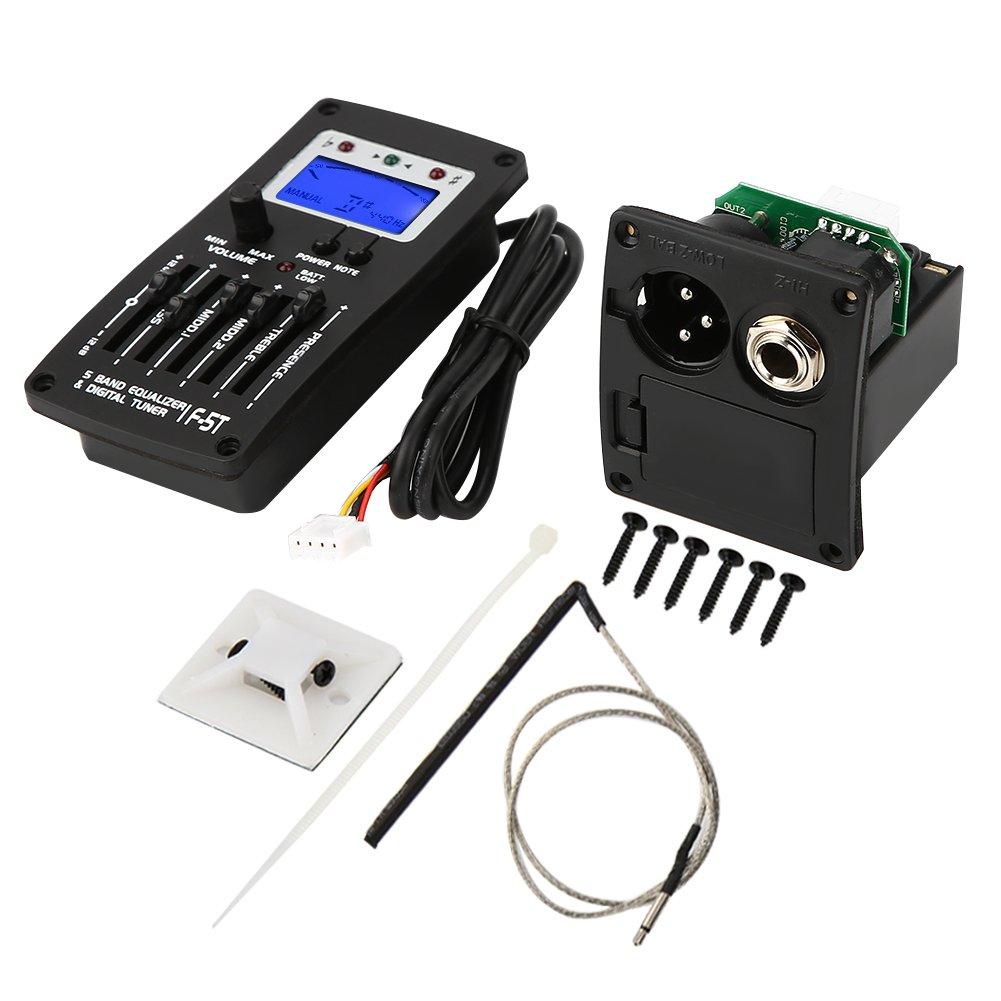 

5-полосный звукосниматель для акустической гитары F-5T с цифровым тюнером и эквалайзером, ЖК-экраном, высокой точностью, многофункциональный, аксессуары для музыкальных инструментов