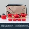 Portable Ceramic Tea Set with Tray - Custom Engraved Anniversary Gift