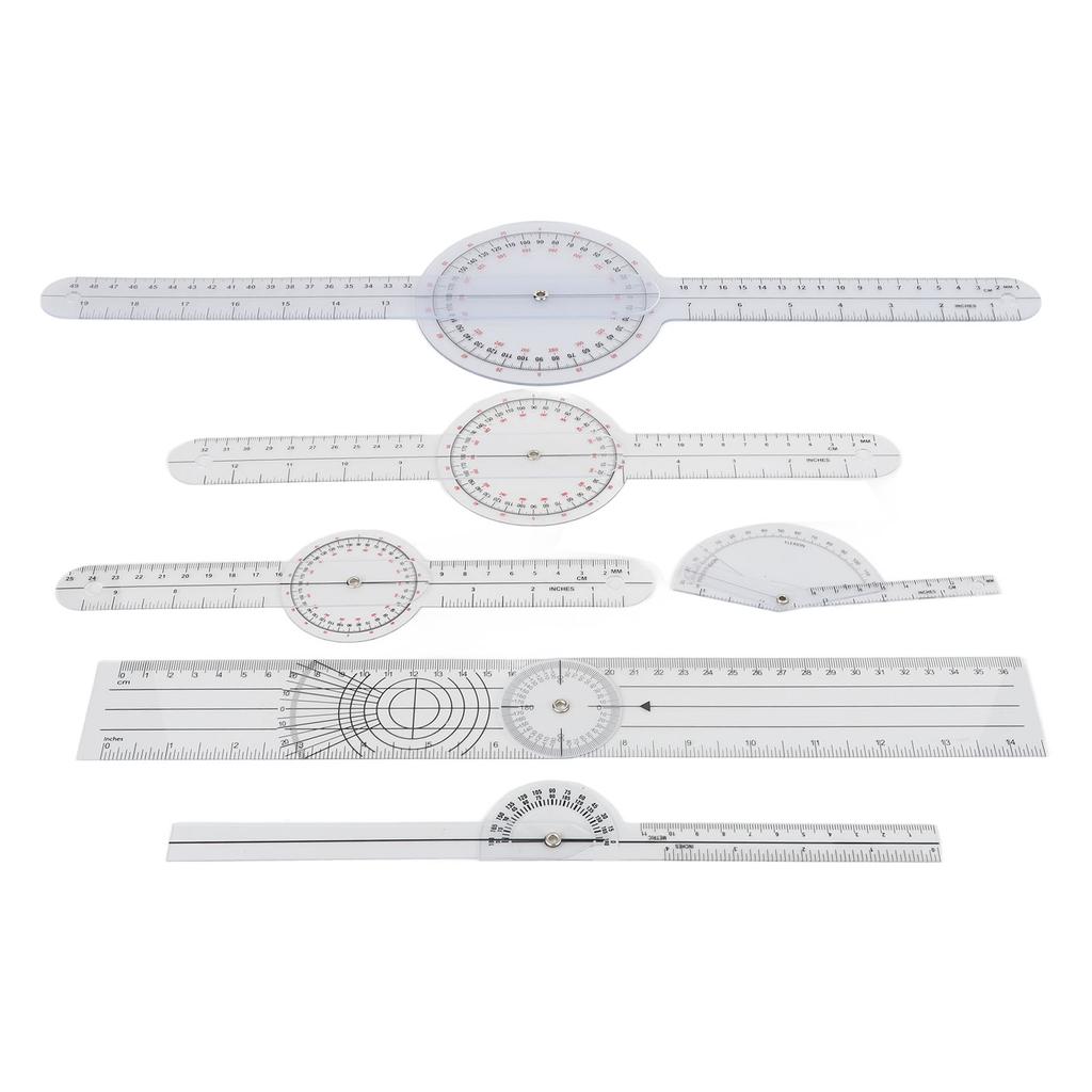 6ks Lékařský spinální goniometr Kloubní úhloměr pravítko Multifunkční kombinace