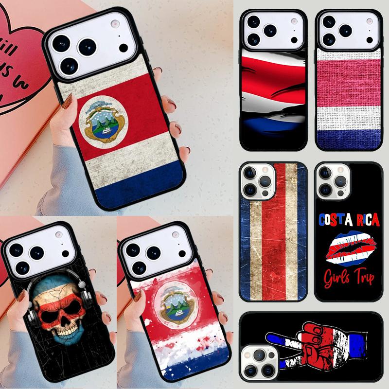 Costa Rica Rican Flag Phone Case For Apple iPhone 17 Air 16E 15 14 Plus 13 12 11 Pro Max Mini Funda Cover