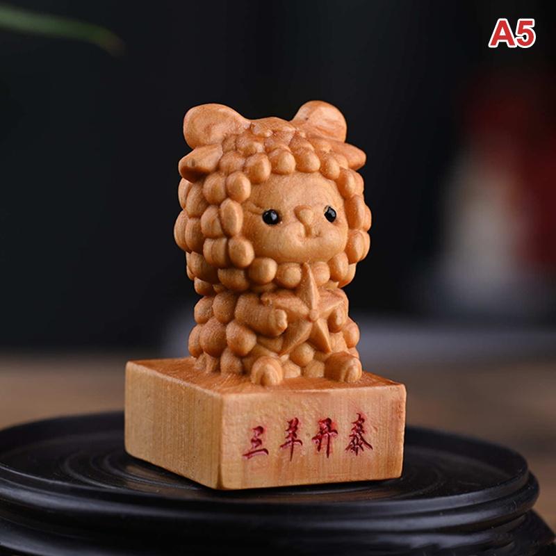 2027 Year of the Sheep Artistic Wooden Figurine for New Year Decorations