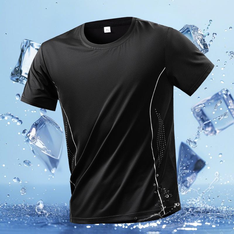 T-shirt Casual da Uomo Estiva Larga a Maniche Corte Traspirante