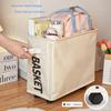 Foldable Design Wheeled Clothes Basket Waterproof Material Small Size Multifunctional Storage Basket Wheeled Trolley Under Table
