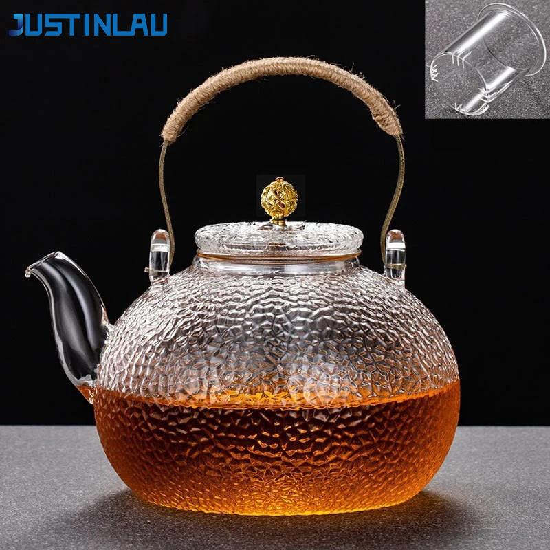 Justinlau Copper Handle Glass Teapot Clear Thickening Glass Kettle High Temperature Resistant Teapot For Electric Ceramic Stove