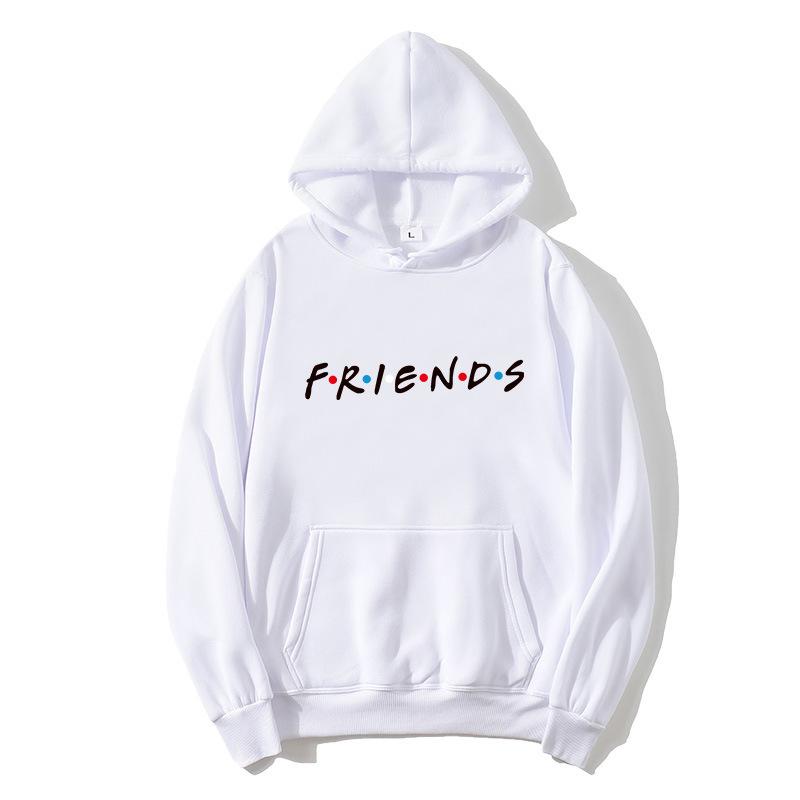 Women's Hooded Long Sleeve Graphic Hoodie Loose Fit Preppy Style FRIENDS Letter Print Pullover Sweatshirt Casual Warm Top for Spring Daily Outfit