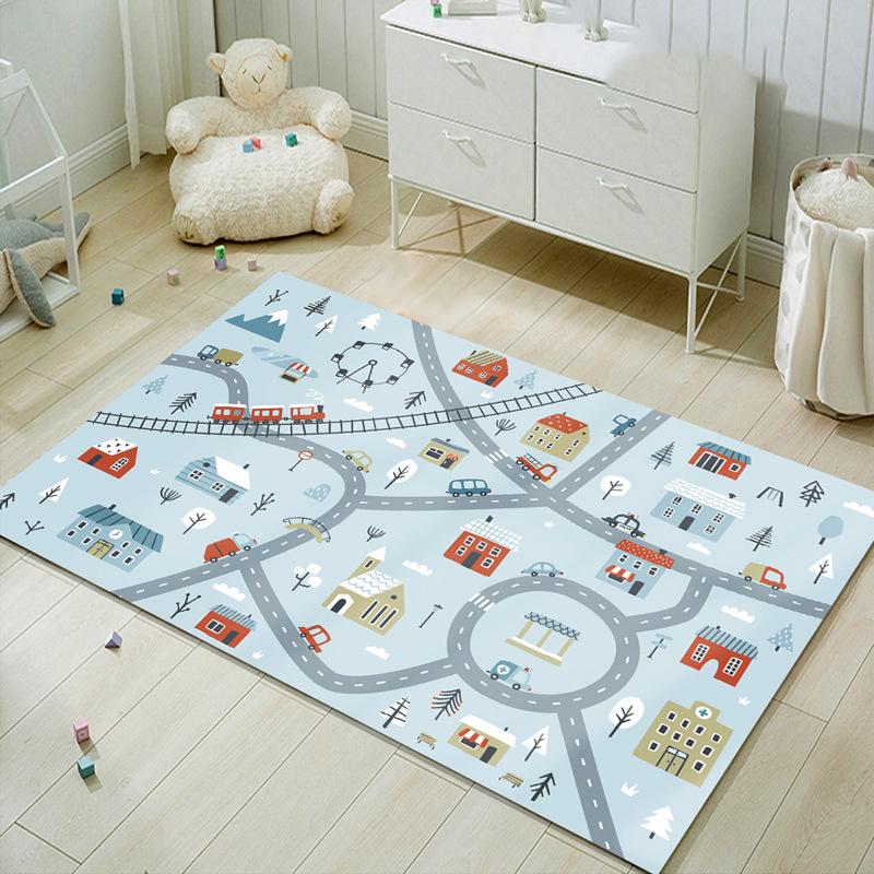 Cartoon Living Room Area Rug Game Print Bedroom Parlor Carpet Crystal Velvet Kitchen Bathroom Mat Non-slip Doormat