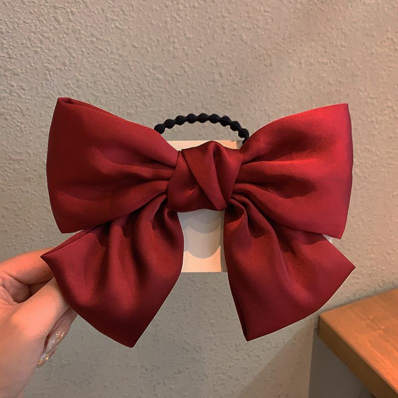 Fashion Korean BowKnot Hair Ties Scrunchies Women Girls Elastic Hair Bands Band Long Ribbon Bow Ponytail Accessories