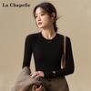 La Chapelle Damen Rundhals Langarm Enganliegend Basisschicht Oberteil