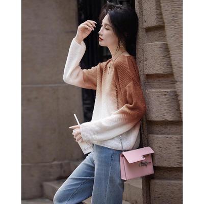 Damanar Women's Artistic Gradient Wool Blend Knit Sweater