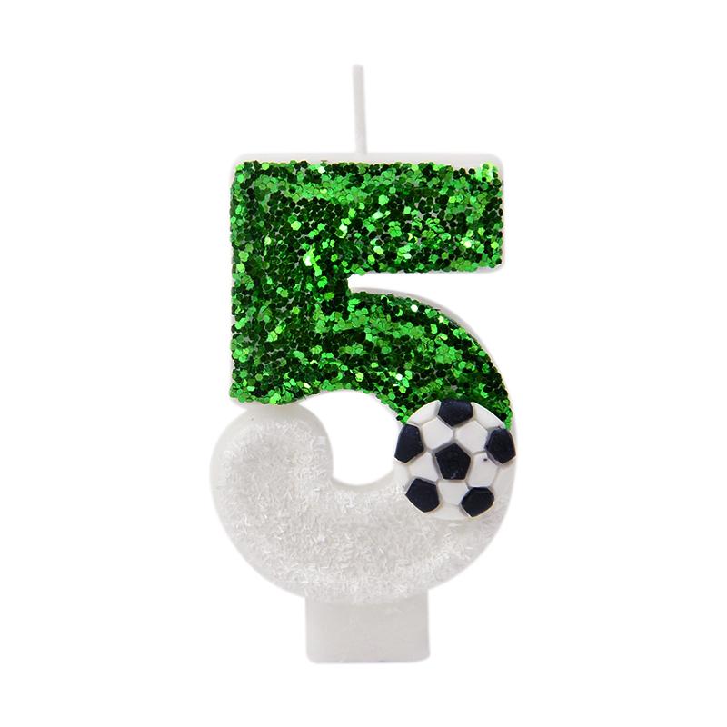 0-9 Numbers Football Cake Candle Kids Sports Theme Football Birthday Party Decoration Favors Cupcake Topper Cake Decor Supplies