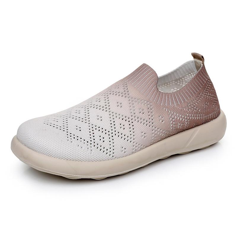 

Spring and Autumn new shoes women s flying woven breathable mesh soft sole wear-resistant fashion shoes casual sports women s shoes 35