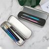 Mini Metal Pen Case with Cushion Pocket Hinged Tin Box Fountain Pen Holder for Students Office Women Men Business Travel