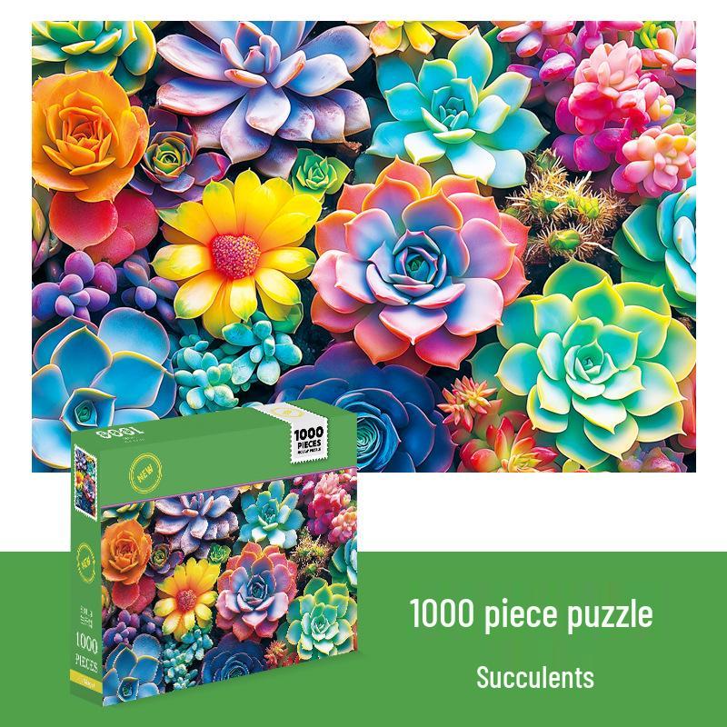 1,000-Piece High-Difficulty Jigsaw Puzzle for Adults - Stress Relief and Boredom Buster Featuring Famous Van Gogh Oil Paintings.