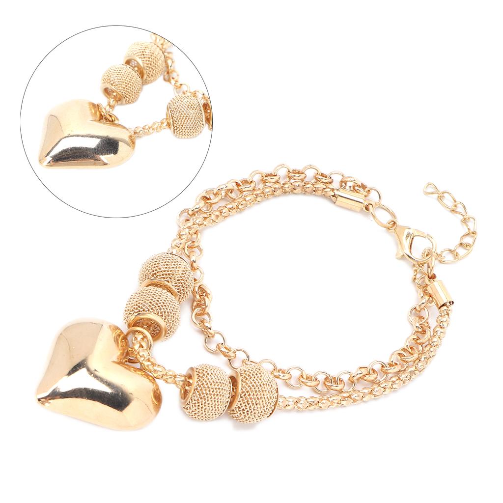 Exquisite Bracelet Personality Creativity Fashion Multi Layer Heart Shaped Bracelet for Weddings