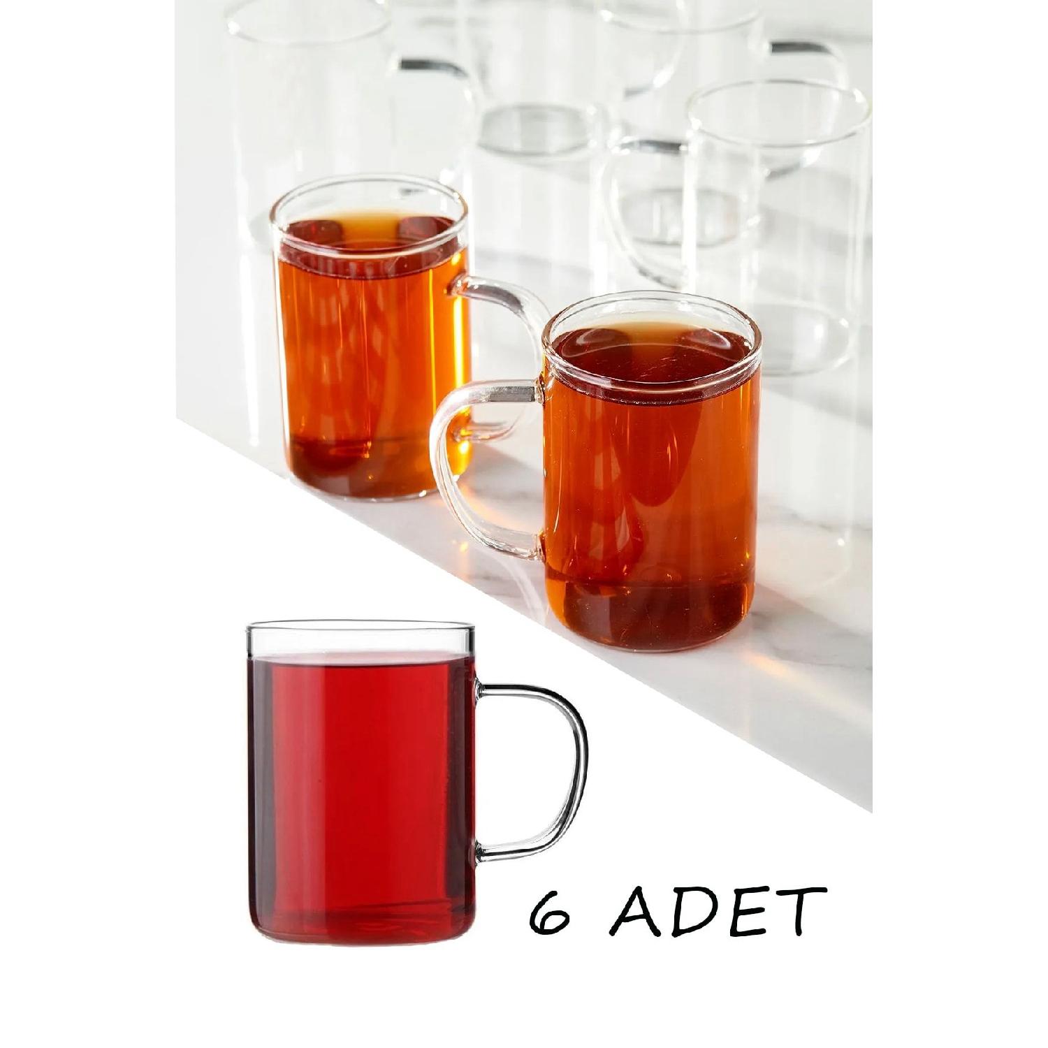 

6 Pieces Borosilicate Heat Resistant Thermisil Glass Mug, Tea Coffee Cup 200ml