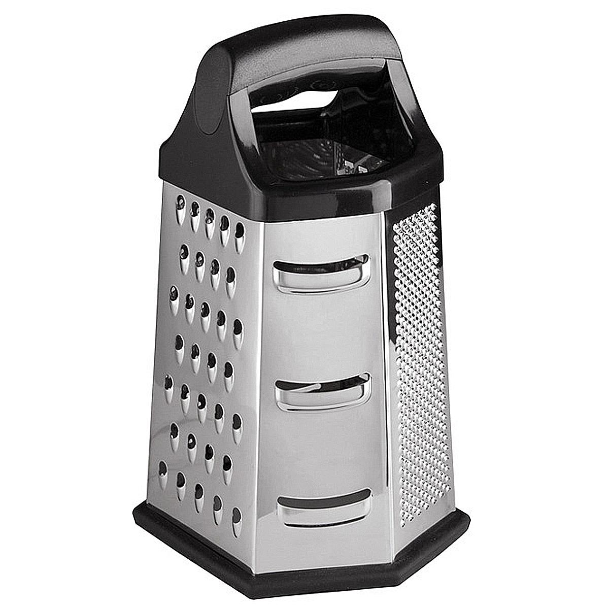 

Терка из нержавеющей стали с 6 сторонами, многофункциональная овощерезка 6-в-1, кухонные принадлежности для измельчения картофеля, сыра чёрный