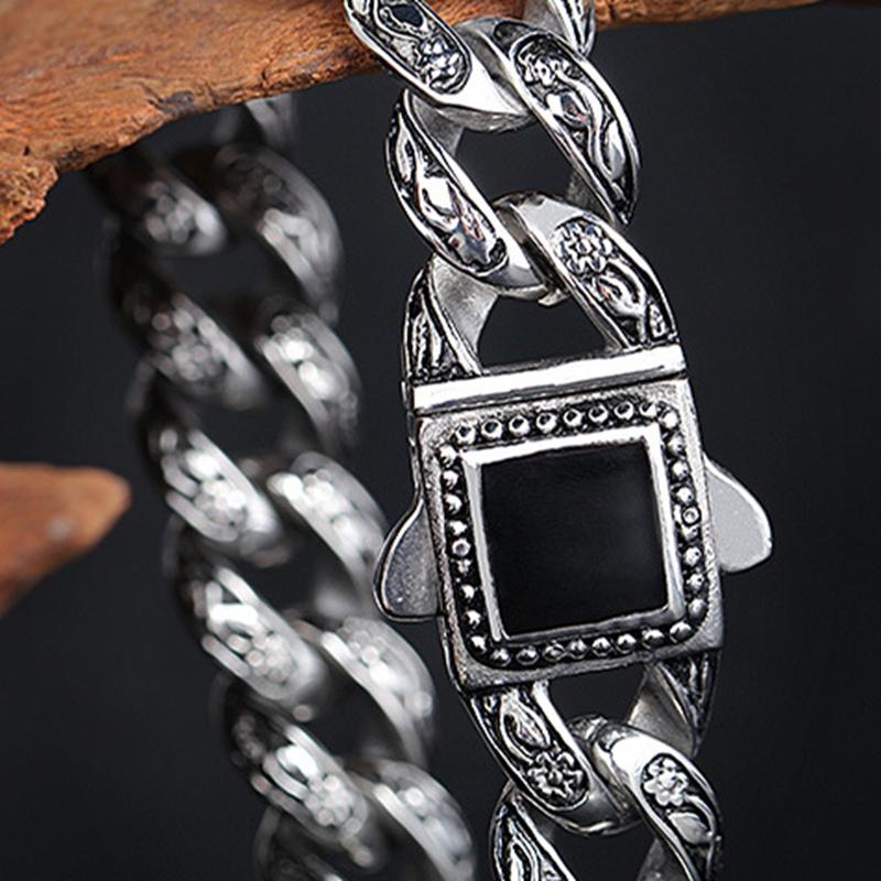 KALEN Braccialetto in Acciaio Inossidabile con Motivo Vintage per Uomo Punk Personalizzato Intrecciato con Ciondolo Accessorio Trendy Gioiello Regalo
