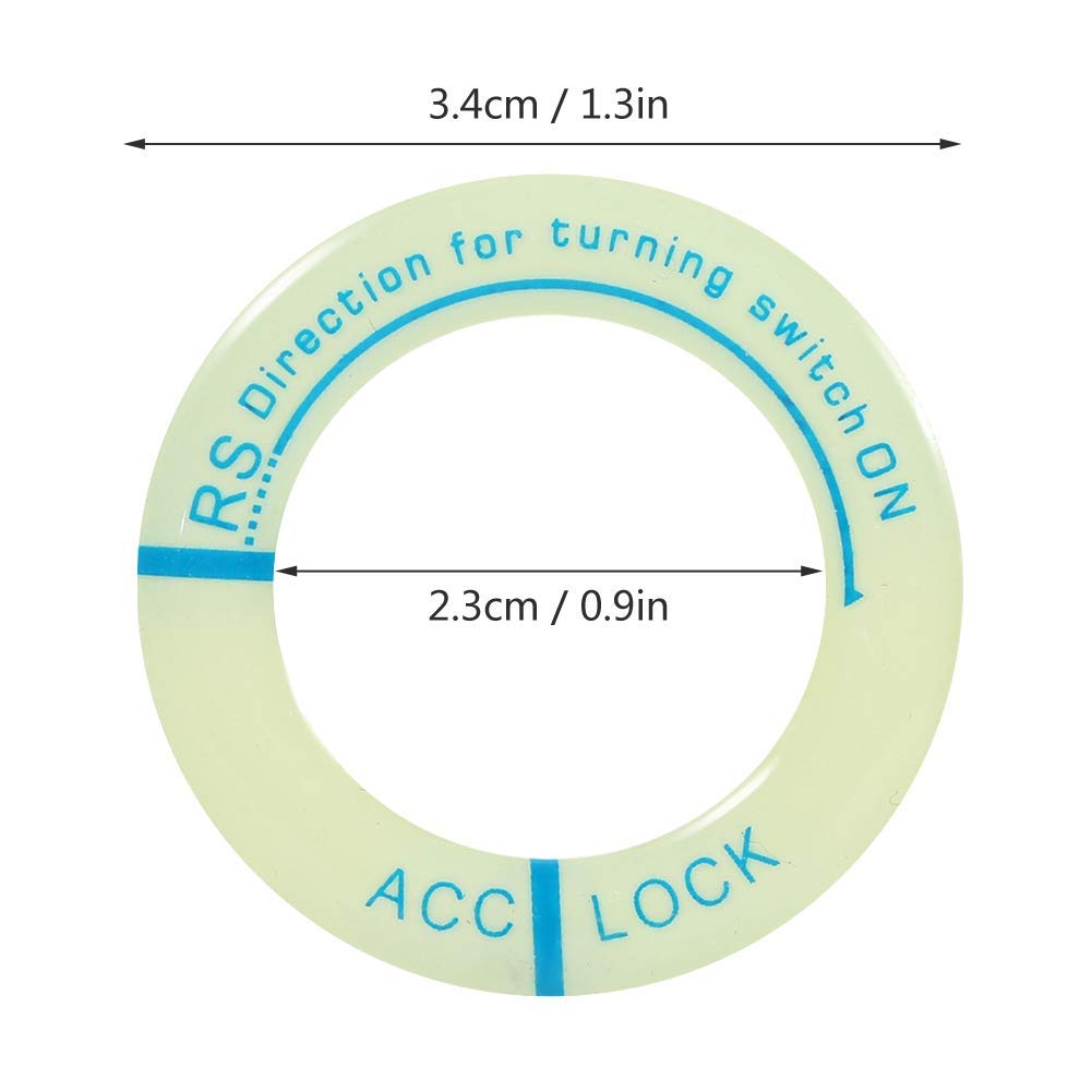Qiilu Premium Quality Ignition Switch Decoration Ring, Car Motorcycle Luminous Ignition Switch Keychain Circle Cover Trim Universal (Green Light Blue)